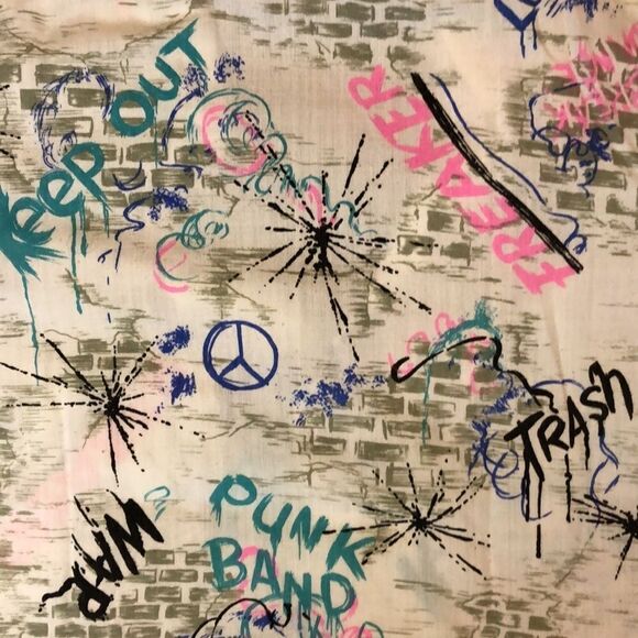 Rare 1980’s Vintage graffiti “Punk Band” Short-Sleeved Button Down - Picture 7 of 7